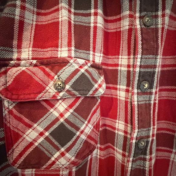 Duluth Trading Co. Red Plaid Cotton Flannel heavyweight Shirt, Size 2XL Tall - Picture 4 of 12